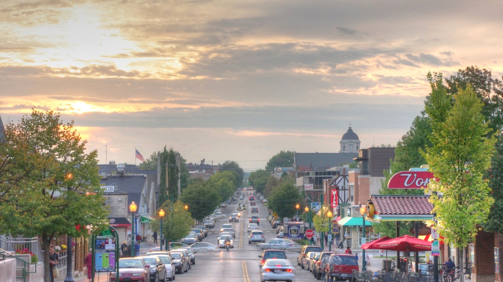 Indiana University campus and downtown Bloomington, Indiana