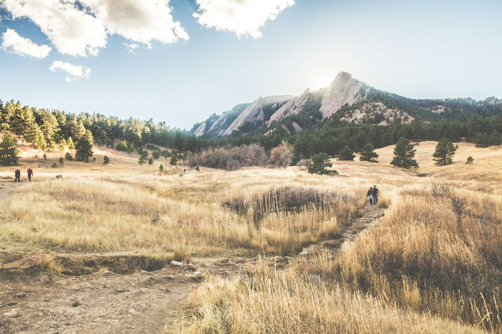 The Flatirons rising above Boulder, Colorado